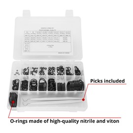 SAEKODIVE 235 Pieces Scuba O-Ring Diving Rings Kit with Picks - Rubber Ring for Dive Hose, Scuba Tank, Scuba Diving Gear