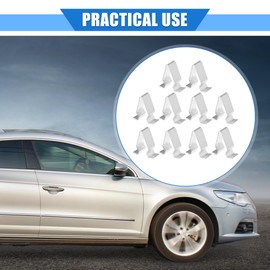 VekAuto 10 Pcs Car Trunk Tail Panel Windshield Pillar Trim Clip Compatible for VW Golf 2015-2021, Durable Metal Silver Tone Retainer Fastener