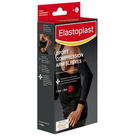 Elastoplast Sport Arm Compression Sleeves - Size Large (1 Pair) | Improves Blood Circulation | Prevents Muscle Damage | All-Day Comfort | Brace to Support Arm & Elbow Pain Recovery