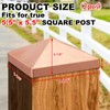 Blulu 2 Pcs 6''x6'' (Actual 5.5''x5.5'') Solid Copper Pyramid Post