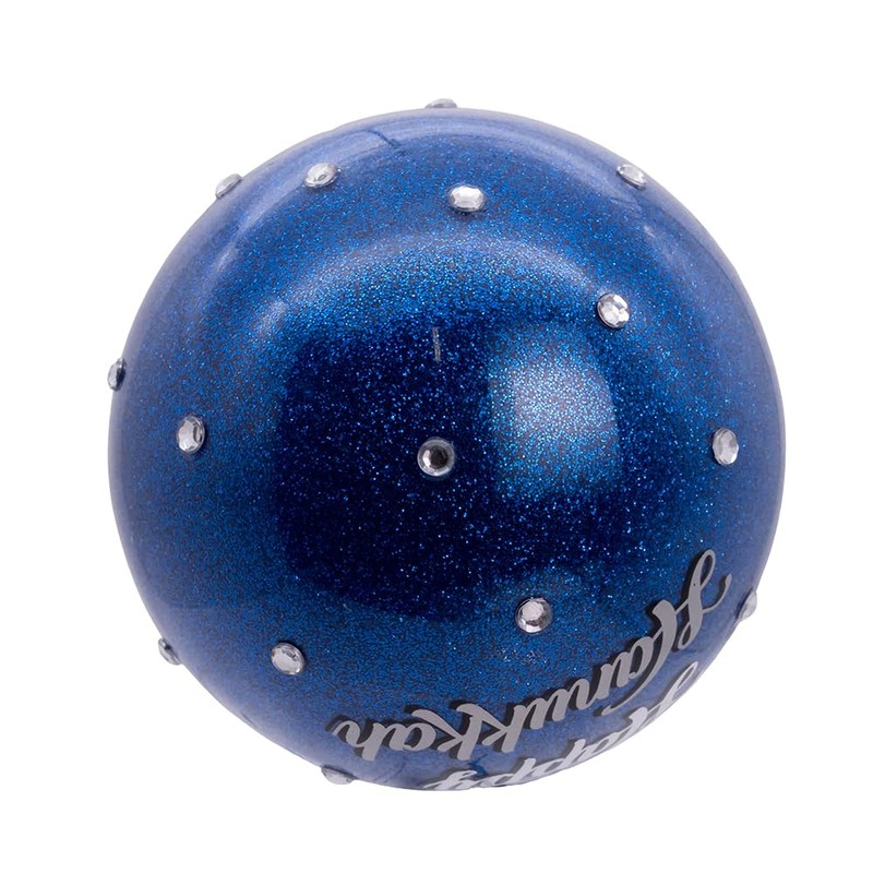 Kurt Adler 80mm Glass Happy Hanukkah Blue Ball Ornament