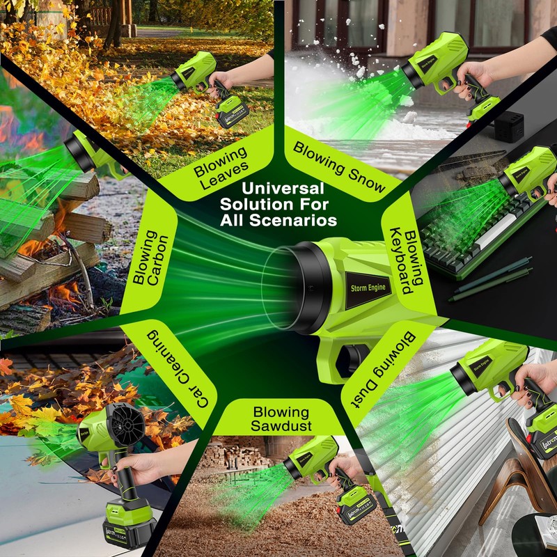 Leaf Blower Cordless with Battery and Charger 600,000 RPM Handheld
