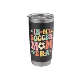 In My Soccer Mom Era Funny Retro Soccer Mom Stainless Steel Insulated Tumbler