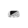 Rylos Men's Rings Sterling Silver Ring Diamonds and Black Onyx