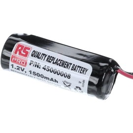 Rechargeable Battery Pack 1.2V 1.5Ah NiCd Wire Leads, Pack of 1, MFR: 45000008