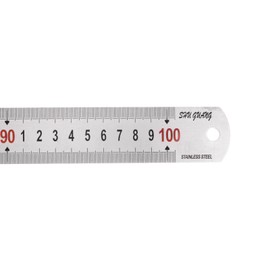 HARFINGTON Stainless Steel Ruler 100cm/40" Length x 1/16" Thick x 1-3/8" Wide Inch and Metric Straight Edge Measuring Tools for Woodworking Painting Craft, Silver Tone