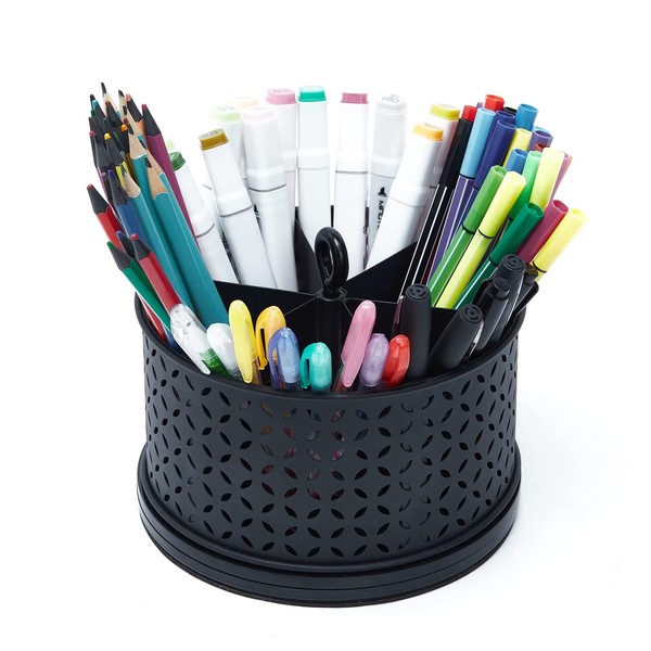 SETTFRFE Rotating Pen Holder for Desk,Supplies Organizer Pen Caddy,6 Compartments