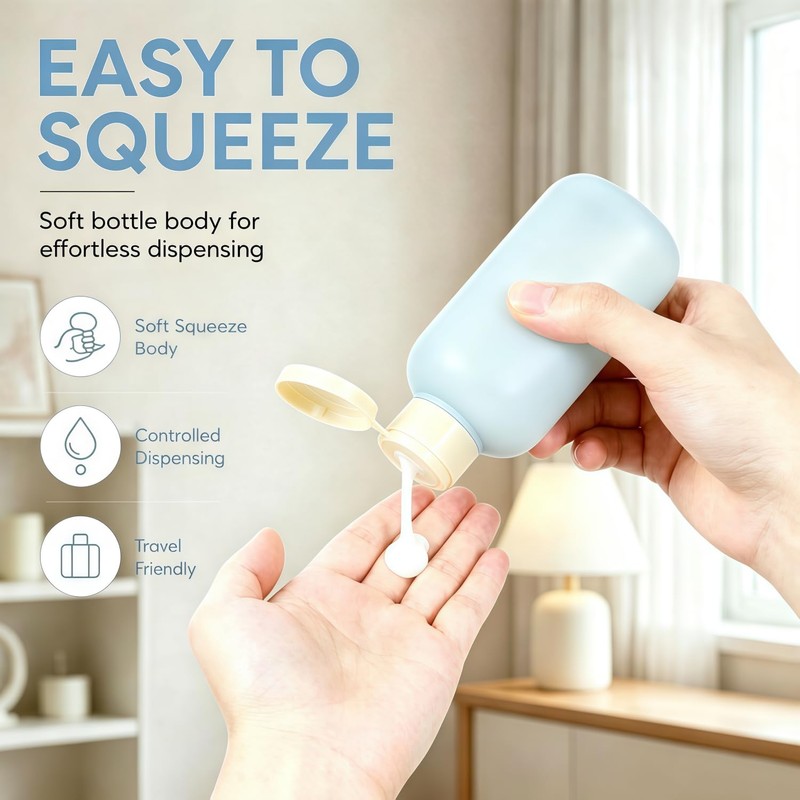 Travel Shampoo Bottles for Toiletries, Leak Proof Travel Size Toiletries