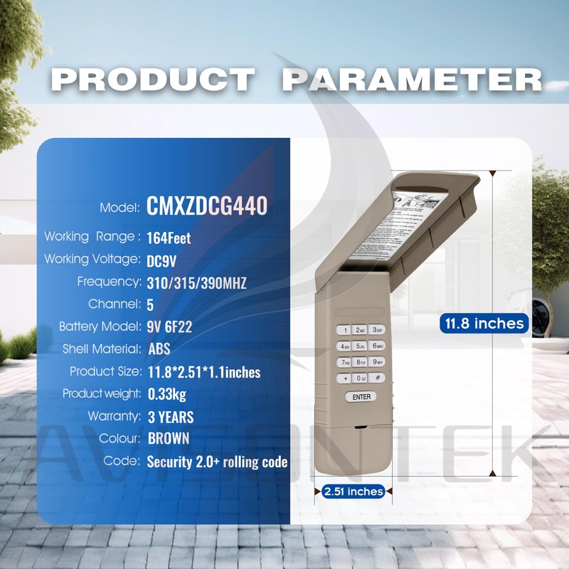 1 for Craftsman Garage Door Opener Keypad, CMXZDCG440 Universal for