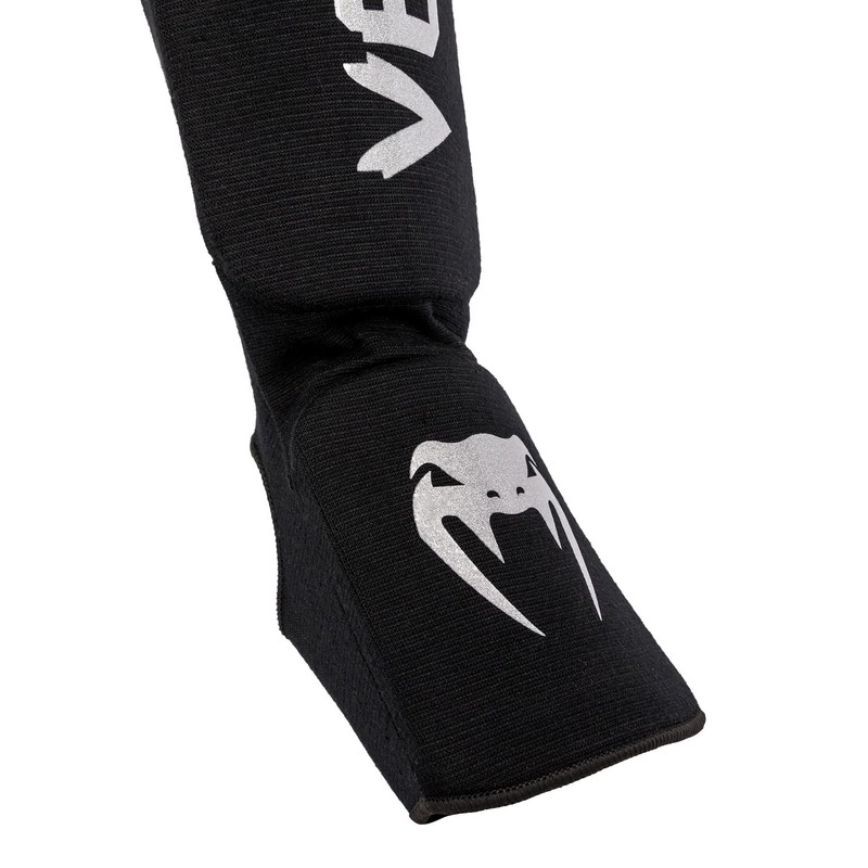 Venum Kontact Shin Guards - Black/Silver - Small