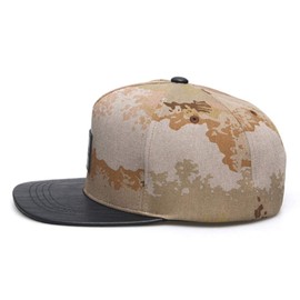 UNDERCONTROL Flat Brim Strapback Adjustable Trucker Cap Snapback for Unisex Hat Leather Udc Desert Camo Free Beige