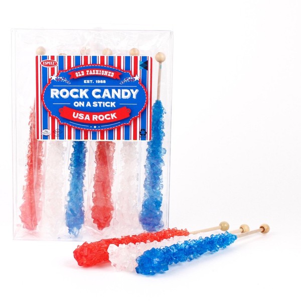 Extra Large Rock Candy Sticks: 6 USA Lollipops - Red