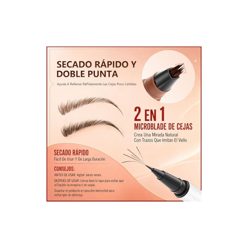 Lapiz de Cejas, 2 en 1 Lápiz de Cejas para