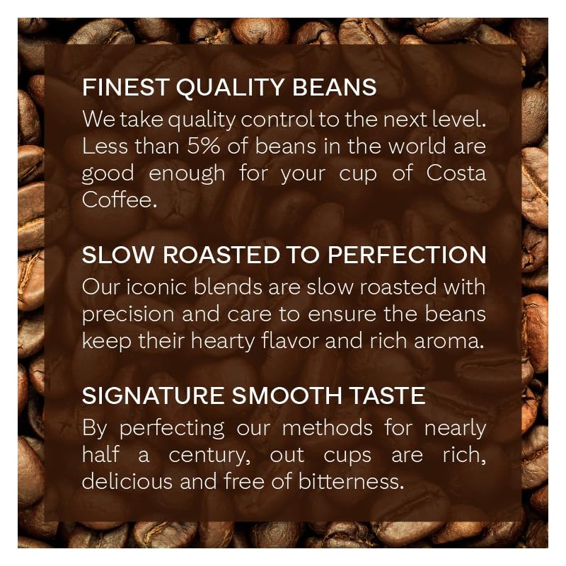 Costa Coffee Whole Bean Coffee, Signature Blend Dark Roast, 12oz