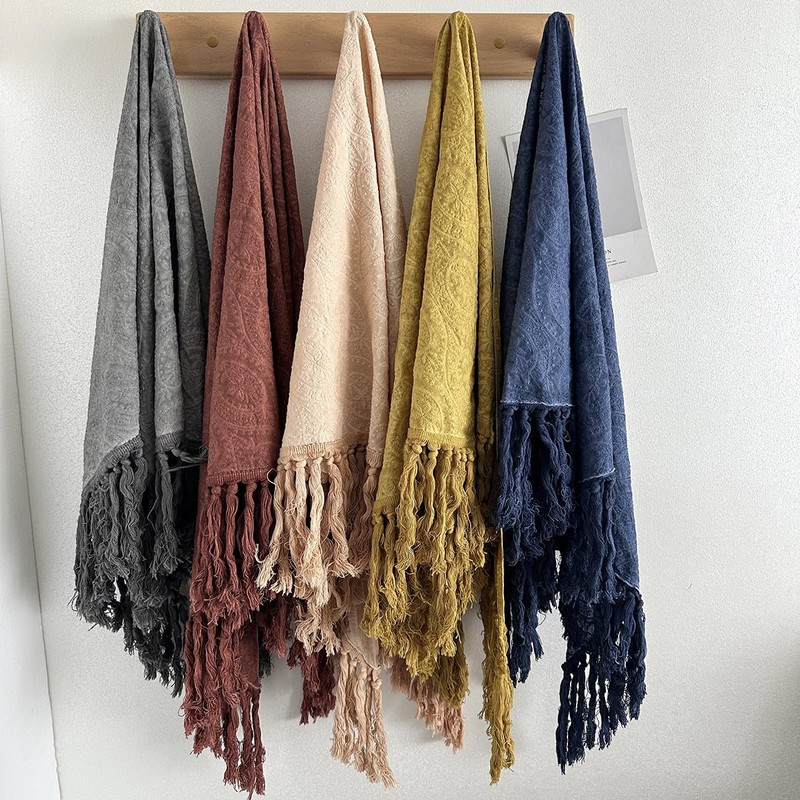 HURESON Triangular Stole, Women's, Thin, Cotton, Shawl, Large Scarf, Shawl,