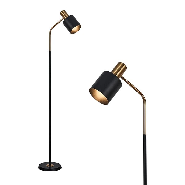O'NEELDY Modern Industrial Floor Lamp 65" Black Standing Lamp, Black
