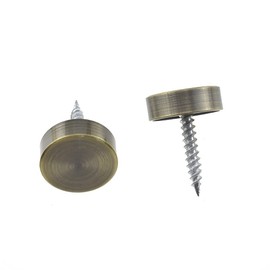 Hahiyo 18mm Diameter Mirror Screws Brushed Copper Material Solid Easy Install Brass Washer Decorative Caps Fasteners Nails Bronze 8 Pairs for Bathroom Mirrors Panels Kitchen Ceiling Arts Crafts