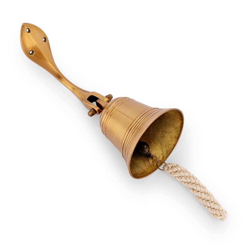 NKlaus 11576 Ship Bell Antique Brass with Holder Ribbon 10