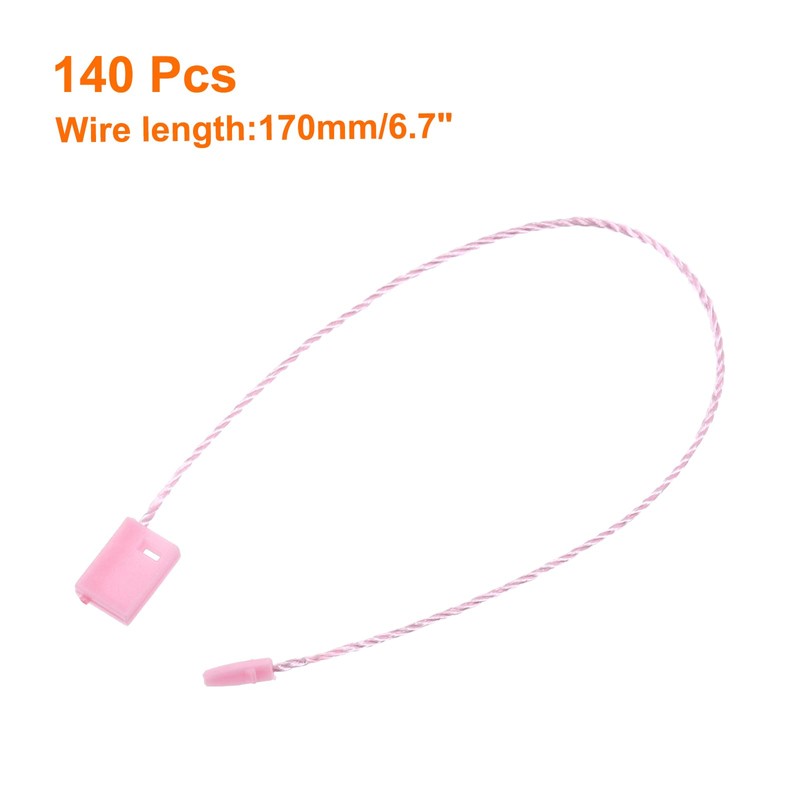 Sourcing Map 140Pcs Pink Nylon Plastic Hang Tag String 6.7Inch