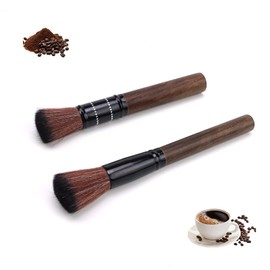 CHSEROK 2 Pieces Coffee Brush, 19 and 17.5 cm Espresso Brush, Ebony Barista Brush, Portafilter, Coffee Cleaning Brush with Wooden Handle, for Home, Cafe, Bakery