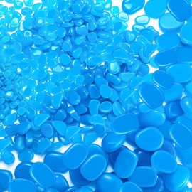 Landical 1900 Pcs Glow in The Dark Rocks Different Sizes Blue Glow in The Dark Stones Glow in The Dark Pebbles for Landscaping Walkway Pathway Backyard Aquarium Fish Tank Rocks Plant Flower Decor