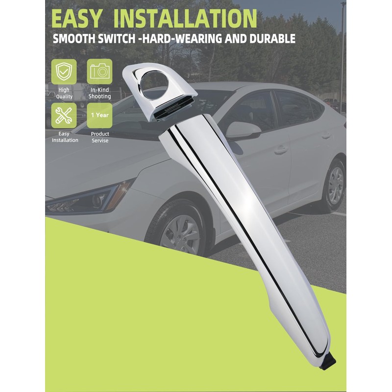 HONFQP Driver Side Exterior Door Handle Compatible with Hyundai Elantra