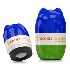 Solar Swipe Sunscreen Applicator for Kids and Adults, Portable, Washable, Easy on the Go Sunscreen Application for Any Age and Skin (Blue Green)