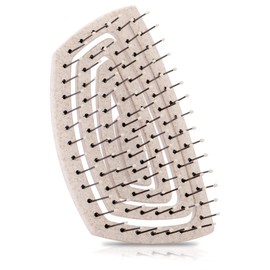 Ninabella Mini V2 Organic Hair Brush without Pulling - Professional Detangling Brush for Long and Curly Hair - Unique Anti-Pull Brush for Women and Children - Ideal as a Travel Brush Natural