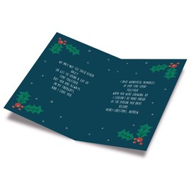 Prime Greetings Christmas Card Nephew, Made in America, Eco-Friendly, Thick Card Stock with Premium Envelope 5in x 7.75in, Packaged in Protective Mailer