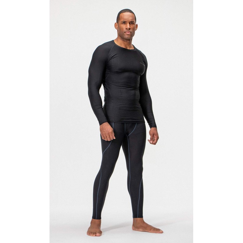 DEVOPS 3 Pack Men's Athletic Long Sleeve Compression Shirts (Large,