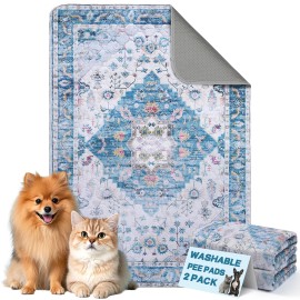 Washable Pee Pads for Dogs Stylish Non Slip and Leak Proof Pee Pads Reusable Potty Pads for Dogs for Crates and FloorsColor: Random Color, size: L:90*105cm