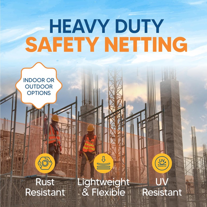 Fire Retardant Debris Safety Netting (4' x 150' - Orange)