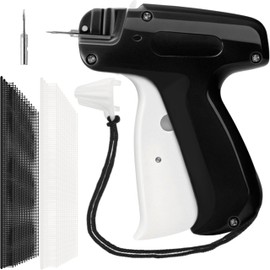 Stitch Gun, Mini Stitch Gun for Clothes, Micro Tagging Gun Kit with 3000 Micro Fasteners(White & Black) and 2 Fine Metal Steel Needles, Quick Clothing Fixer, Hemming Tool (Black)
