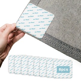 Non Slip Washable Grippers For Rug, Rug Pads Grippers, New Materials to Anti Curling Rug Pad : Keep Your Rug in Place & Make Corner Flat and Easily Peel Off (8 Pcs)