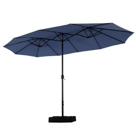 PHI VILLA 15'x9' Extra Large Patio Umbrella (Base Included) Rectangular Outdoor Umbrella