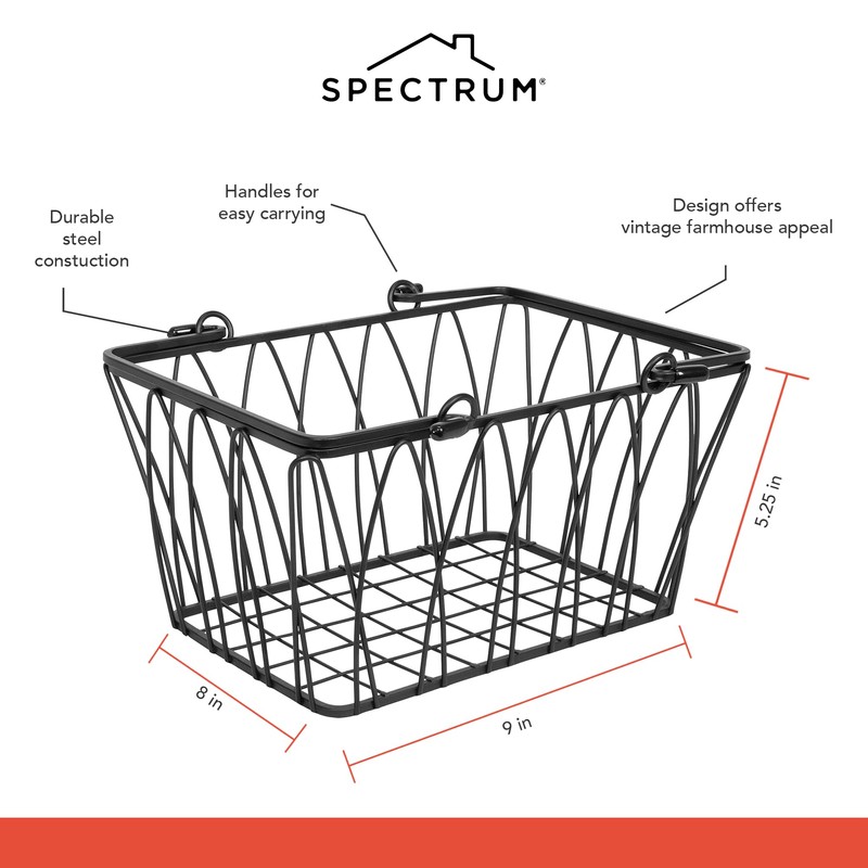 Spectrum Diversified Twist Storage Basket, Small, Black