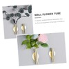Kisangel 2pcs Wall Mounted Flower Vase Holder Metal Tube for