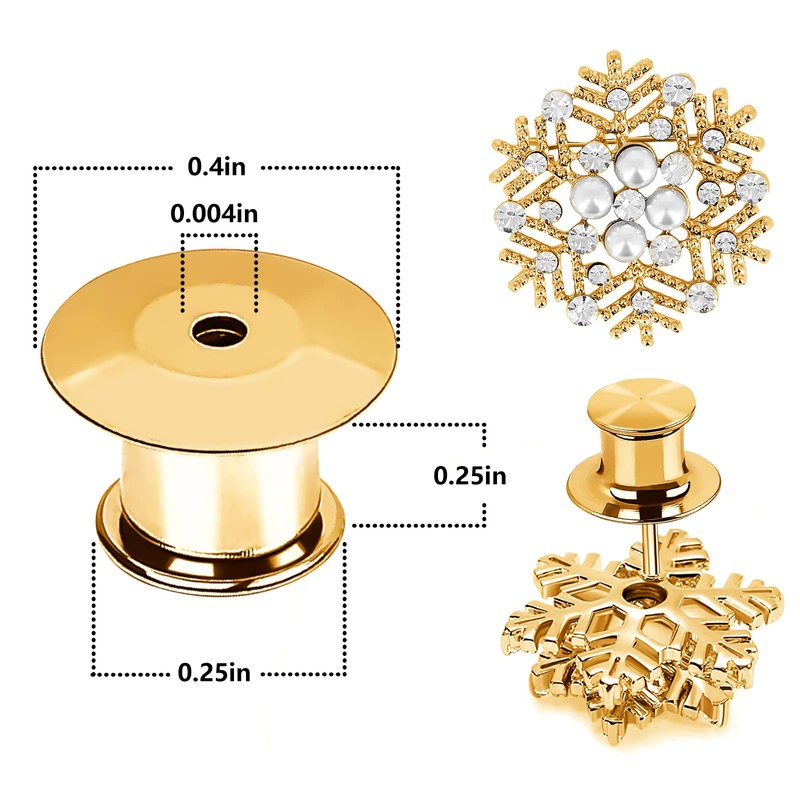 20Pcs Metal Pin Backs Locking, Locking Pin Backs with Storage