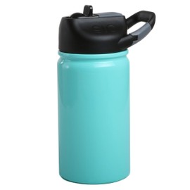 Seriously Ice Cold Kids’ Lil SIC 12oz Insulated Water Bottle, Premium Double Wall Stainless Steel, Leak Proof BPA Free Lid with Carabiner Clip (Seafoam Blue)