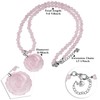 mookaitedecor Pink Rose Quartz Crystal Necklace for Women Rose Flower