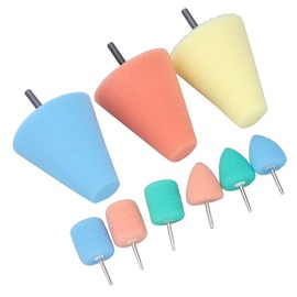 Fafeicy 9 Pieces 6 mm 3 mm Shafts Polishing Cones Reusable Metal Polishing Sponge Polishing Ball Kit for Car Wheel Hub Body Care Tools
