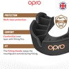 OPRO Bronze Level Sports Mouthguard, Essential Fit (Black) Adult &