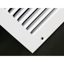HVAC Premium 10'' x 12'' [Duct Opening] Flat Stamped Steel Return Air Grille - Sidewall and Ceiling - HVAC Vent Duct Cover - White [Outer Dimensions: 11.75''w X 13.75''h]