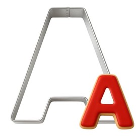 Alphabet Cookie Cutter Set – 3 Inch Tin-Plated Steel Letters A–Z – Individual Letter Cookie Cutters for Baking, Fondant, Crafts & Classroom Fun - Made in the USA (Letter A)