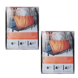 Emergency Shelter (2 Pack) - Survival Tent, 7.4 oz – Orange Life Tent, Emergency Shelter, Survival Tarp Premium Survival Gear Emergency Tent, Storm Shelter, Bivy Tent for Camping Essentials