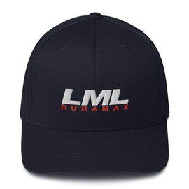 LML Duramax Hat Flexfit Baseball Cap Based on Diesel Engine Dark Navy, Small/Medium