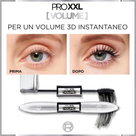 L'Oréal Paris Mascara Pro XXL Volume, For Extra Volumised Eyelashes and 3D Effect, For 24H of Smudge-Proof Volume and No Transfer, Formula Enriched with Pro-Keratin, 12 ml