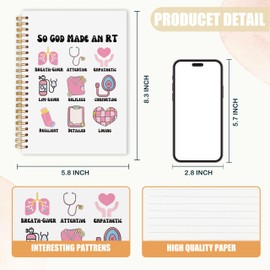 AQYIP Christian Respiratory Therapist Spiral Notebook, Respiratory Therapist Gifts Journal, RT Nurse Doctor Appreciation Gifts, Pulmonologist Notebook for Note Taking, 5.5x8.3 Inch