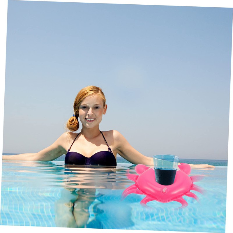 ORFOFE 4pcs Inflatable Drink Holder Cartoon Cup Floats for Pool