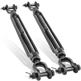 hannger 1/2" Heavy Duty Turnbuckle Ultra Large Jaw & Jaw Turnbuckle, 2205 Lbs Working Load Limit, Black Turnbuckles Tensioner for Cables Wire Rope, Anti Sag Gate Kit, Yard Zipline, Shade Sail